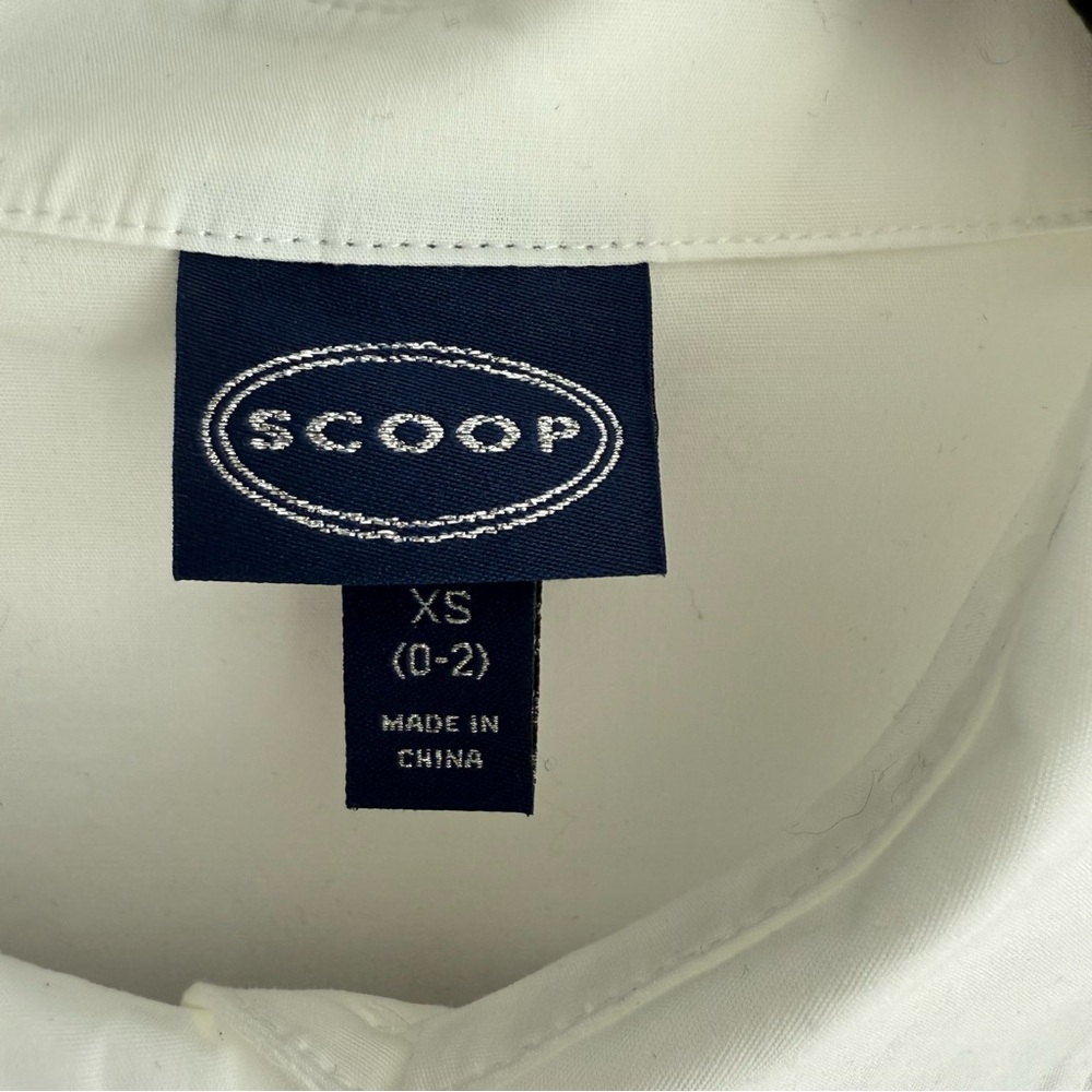 NWT Scoop Shirt Dress Mix Media Poplin Suiting Mini Oversized Long Sleeve Sz XS - Picture 13 of 16